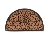 Relaxdays Paillasson, Semi-Circulaire, Fibres de Coco et Caoutchouc, 100 x 60 cm, pour l'intérieur & l'extérieur, Nature