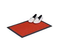 Relaxdays Paillasson tapis de sol antidérapant en caoutchouc intérieur extérieur entrée 40 x 60 cm, rouge