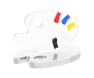 Relaxdays Palettes de Peinture, Lot de 10, en Acrylique, 15 x 25 cm, Plateaux pour mélange des Couleurs, Transparentes