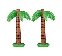 Relaxdays Palmier Gonflable, Lot de 2, Accessoire de fête, Piscine & Plage, 80 cm de Haut, Plastique, Vert - Marron