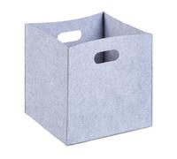 Relaxdays Panier à bûches de bois en feutre corbeille sac de courses pliable 2 poignées HxlxP: 30x30x30 cm, gris