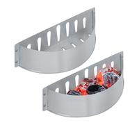 Relaxdays Panier à Charbon en Lot de 2, HxLxP : 7x33x11,5 cm, grillade directe et indirecte, Braise, en Acier, argenté