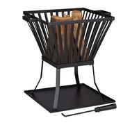 Relaxdays Panier à feu XL avec tisonnier