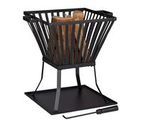 Relaxdays Panier à feu XL avec tisonnier