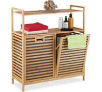relaxdays Panier à linge avec 2 étagères