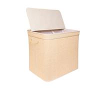 Relaxdays Panier à linge bambou avec couvercle