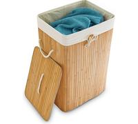 relaxdays Panier à linge en bambou carré