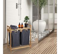 relaxdays Panier à linge Étagère avec 2 compartiments