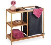 relaxdays Panier à linge Étagère en bambou
