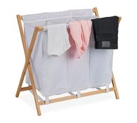 Relaxdays Panier à linge pliable 3 compartiments