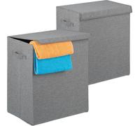 relaxdays Panier à linge, set de 2, 61 litres