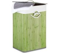 Relaxdays Panier à linge pliant pliable coffre Rangement en tissu- bambou salle de bain HxlxP: 65,5 x 43,5 x 33,5 cm contenance 83L
