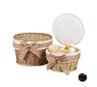 relaxdays Panier de bain, set de 2 pièces