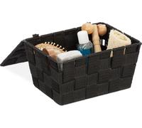 relaxdays Panier de rangement avec couvercle