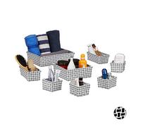 Relaxdays Panier de Rangement, Blanc/Gris, 10 x 35,5 x 25,5 cm