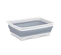 Relaxdays Panier de Rangement, Camping, Volume : 7 l, Pliable, Plastique, HLP : 12 x 37 x 27 cm, Blanc et Gris