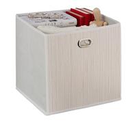 Relaxdays Panier de rangement en bambou haut – Corbeille carrée pliable 31×31×31 cm blanc