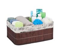 Relaxdays Panier de rangement en bambou motifs