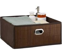 relaxdays Panier de rangement en bambou plat