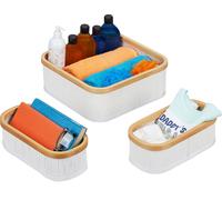 relaxdays Panier de rangement en kit de 3 pièces
