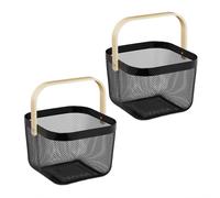 Relaxdays Panier de rangement en métal lot de 2
