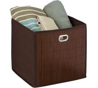 relaxdays Panier de rangement haut en bambou