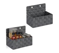 Relaxdays, Panier de Rangement, Lot de 2, H x L x P : env. 20 x 25 x 16,5 cm, pour la Salle de Bain ou l'entrée, Gris