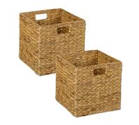 Relaxdays Panier de Rangement, Lot de 2, pour Les Jouets et vêtements, H x L x P : 30 x 30 x 30 cm, Nature