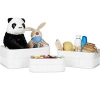 relaxdays Panier de rangement salle de bain set de 3 pièces