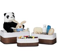 relaxdays Panier de rangement salle de bain set de 3 pièces