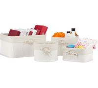 relaxdays Panier de rangement, set de 4 en bambou