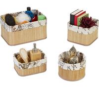 relaxdays Panier de rangement, set de 4 pièces