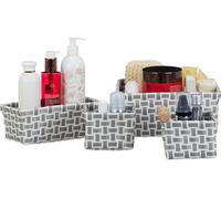 relaxdays Panier de rangement, set de 4 pièces tressées