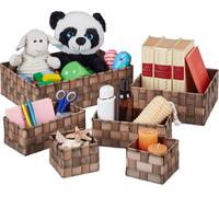 relaxdays Panier de rangement, set de 6 pièces tressées