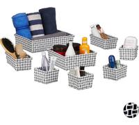 relaxdays Panier de rangement, set de 8 pièces
