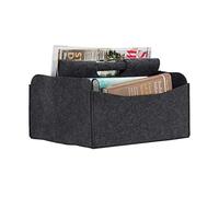 Relaxdays Panier en feutre journaux magazine corbeille pliable rangement poignées 2 compartiments HxlxP: 22 x 32 x 29 cm, anthracite