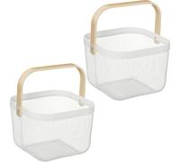 relaxdays Panier en fil métallique avec anse, lot de 2