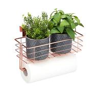 Relaxdays Panier suspendu avec porte rouleau de cuisine, rangement, cuisine et bain, fil de fer HlP 18 x 31 x 17 cm