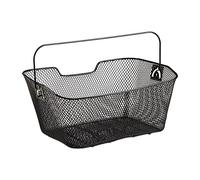 Relaxdays Panier vélo arrière, pour porte-bagages, mailles serrées, avec poignée de transport, HLP 19 x 41 x 30 cm, noir