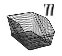 Relaxdays Panier vélo arrière, pour porte-bagages, mailles serrées, transport sac et cartable, HxLxP : 22x30x46 cm, noir