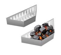 Relaxdays Paniers à Charbon Barbecue, 2 pièces, HLP: 7,5x38x12 cm, Barquette Cuisson directe & indirecte, Acier, argenté