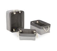 Relaxdays Panier de Rangement Jeu de 3, Panier en Trois Dimensions, rayé, Motifs Marins, en Tissu, différentes Couleurs