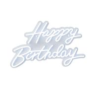 Relaxdays Panneau LED Joyeux anniversaire – à suspendre, câble USB, blanc froid 28 x 40 cm