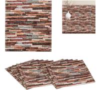 relaxdays Panneaux muraux imitation pierre, lot de 10