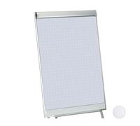 relaxdays Papier de présentation, Rouleau Pages quadrillées, Bloc 50 Feuilles, 60 g/m², 6 Perforation, 57,5x81 cm, Blanc