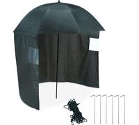 relaxdays Parapluie de pêche avec paroi latérale