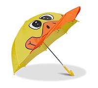 Relaxdays Parapluie pour enfants motif canard effet 3D fille garçon forme cloche, jaune