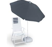 Relaxdays Parasol 180 cm réglable en hauteur basculant Parasol de balcon rond Protection contre le soleil