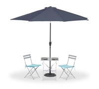 relaxdays Parasol rond, anthracite inclinable Ø 300,0 cm
