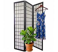 Relaxdays Paravent 3 Panneaux, Pliable, H x L : 170 x 120 cm, Noir/Blanc